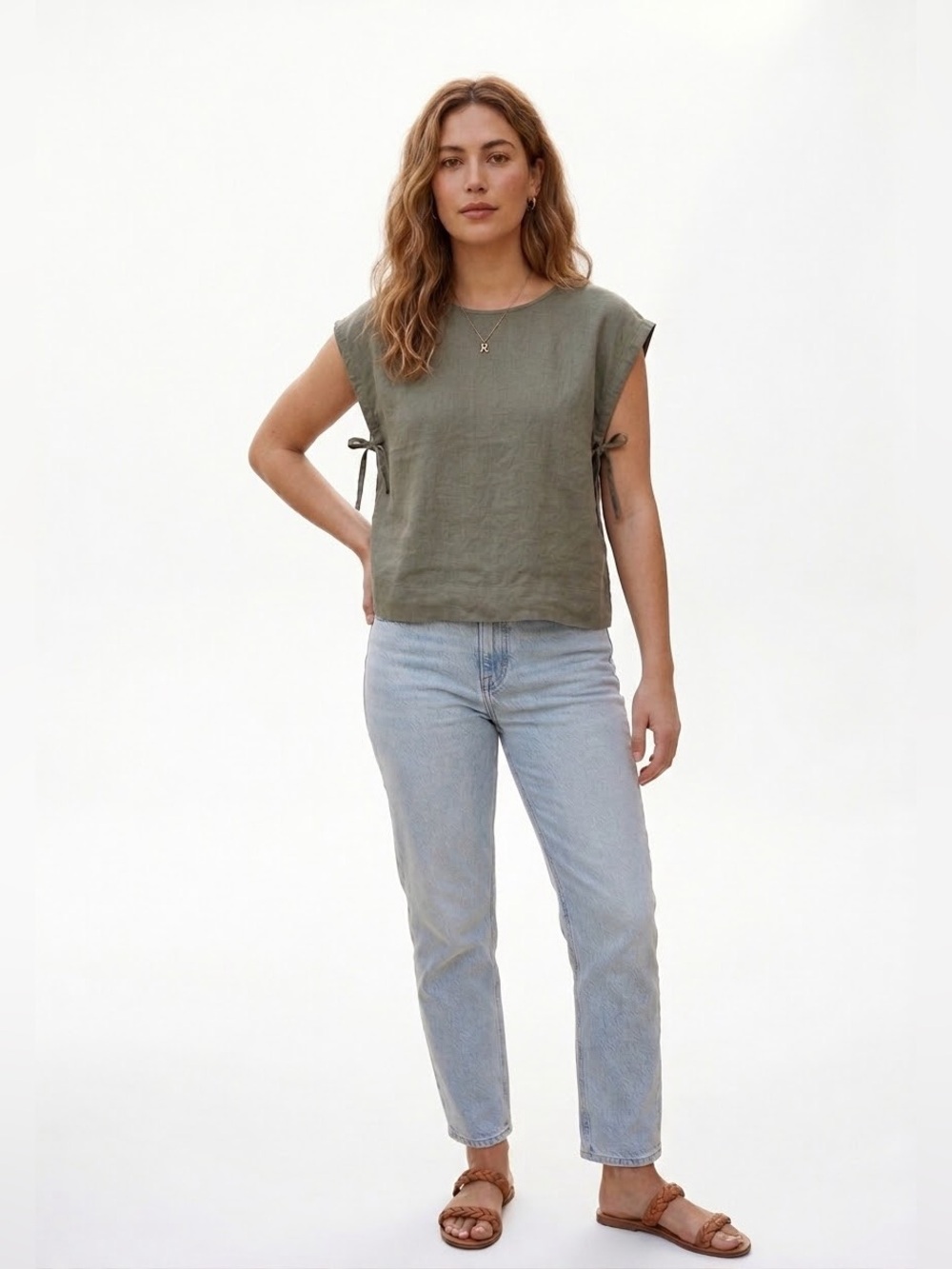 Everlane Tunic Sage Green Linen XXS